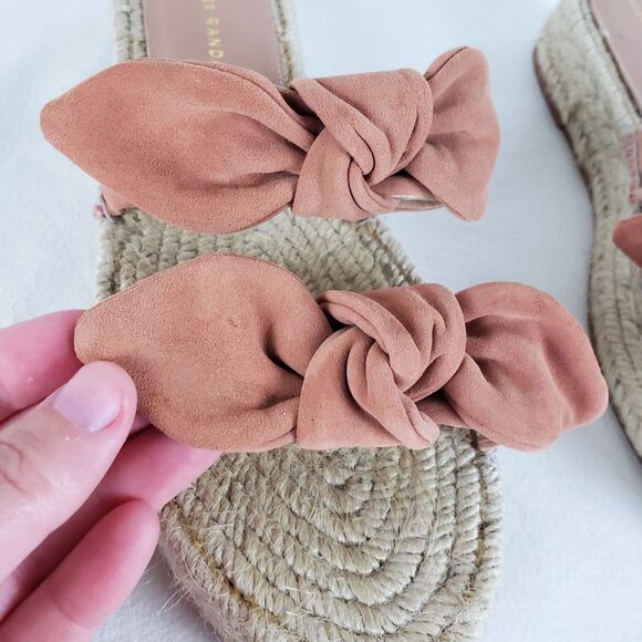 Loeffler Randall Espadrille Platform Slide Sandals Womens 38 Brown Suede Boho - Picture 9 of 12